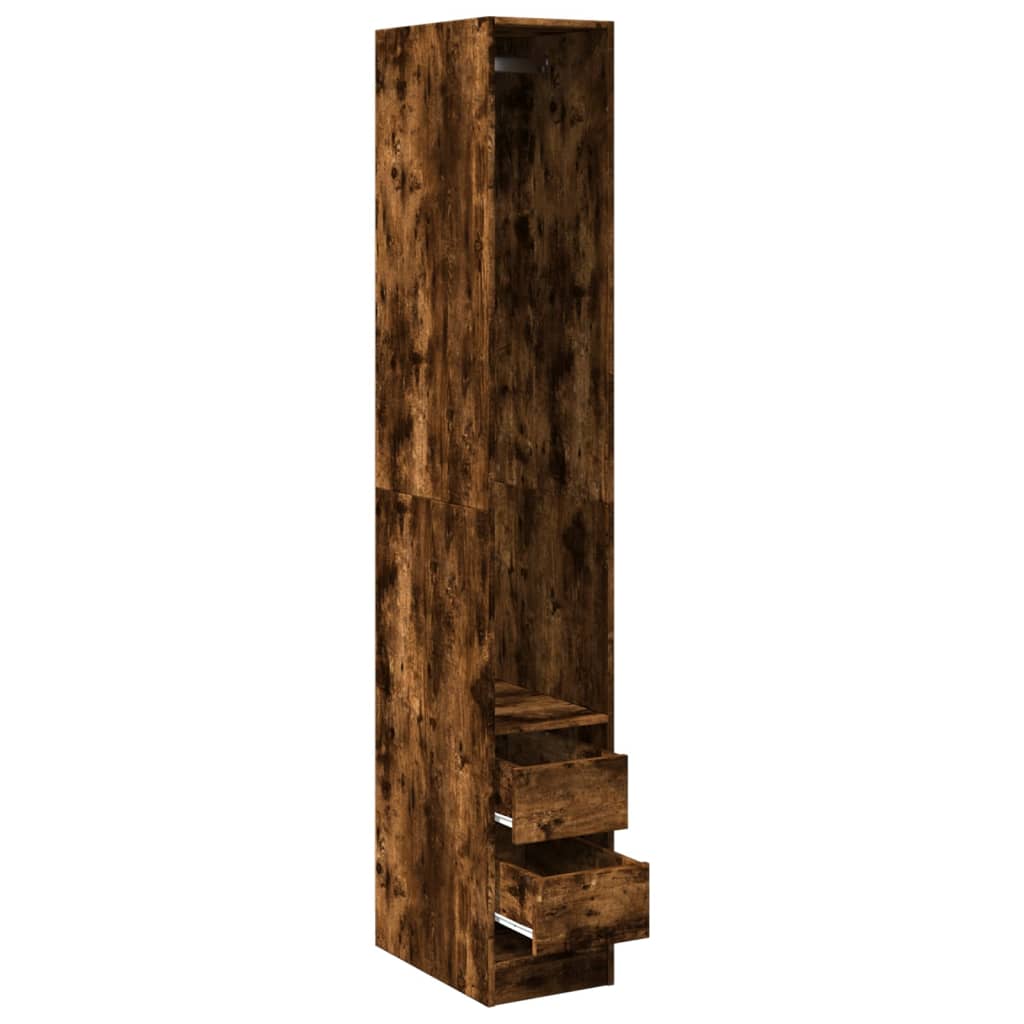 Garderobe røget eg 30x50x200 cm træmateriale