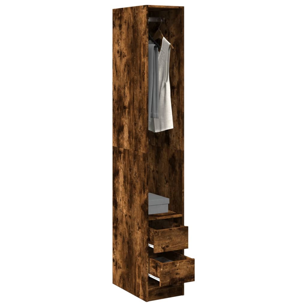 Garderobe røget eg 30x50x200 cm træmateriale