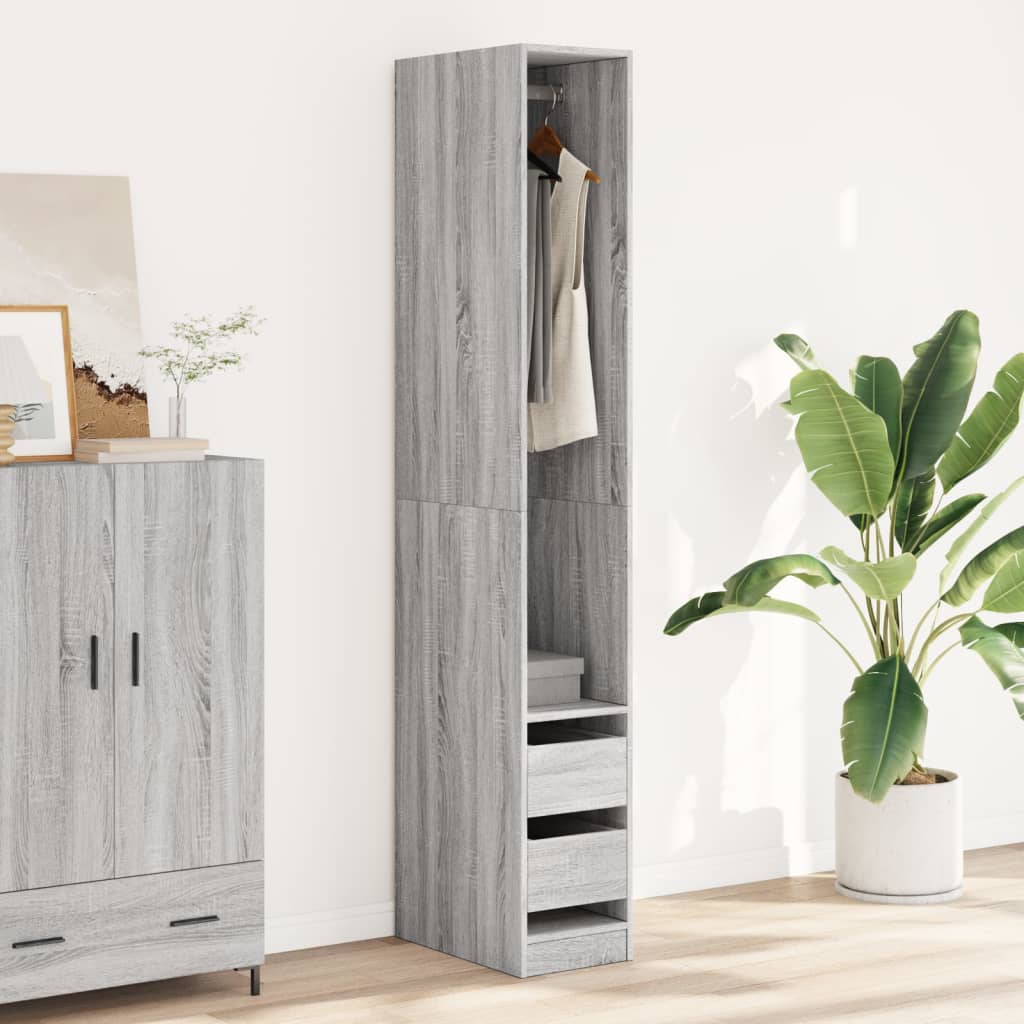 Garderobe Grå Sonoma 30x50x200 cm Træmateriale