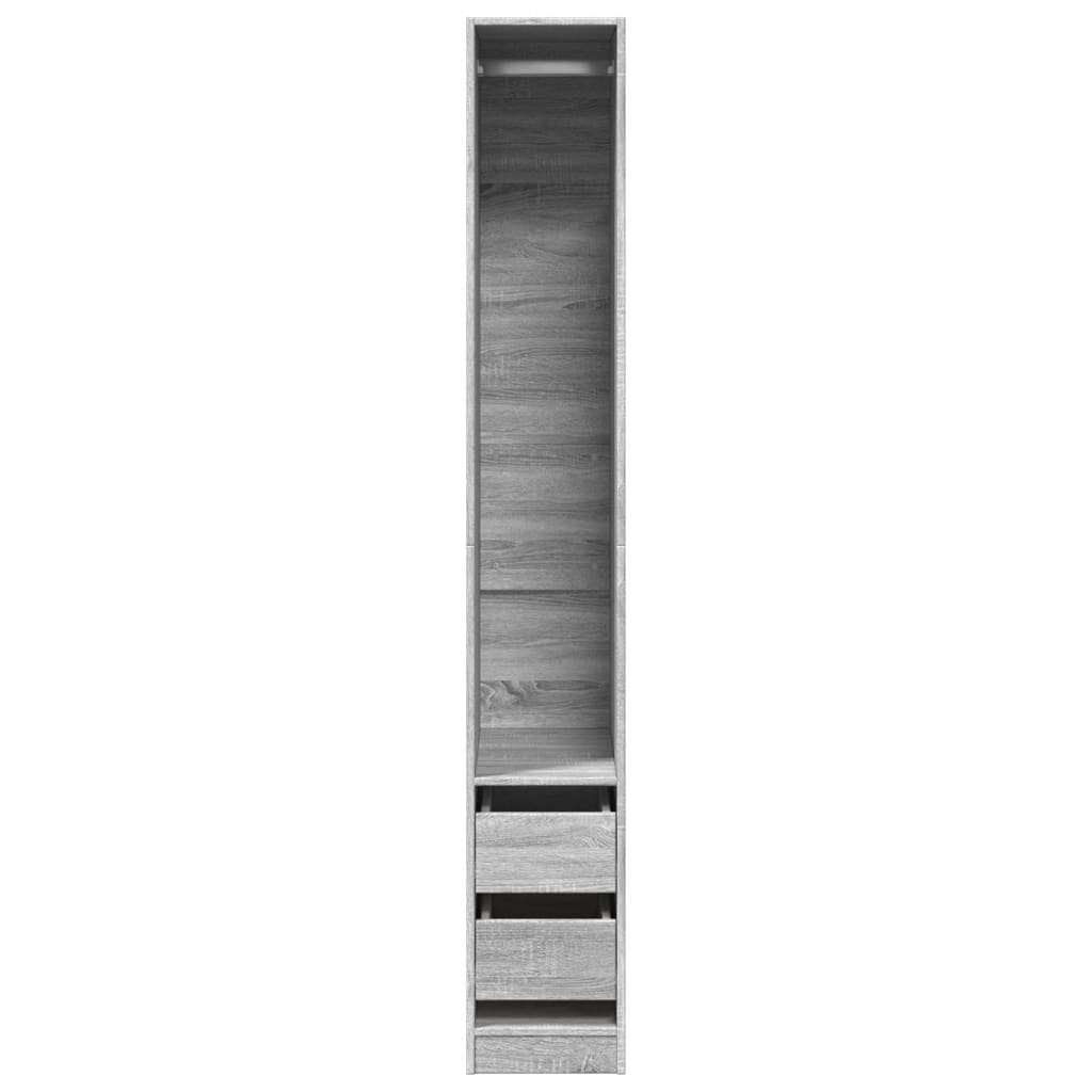 Garderobe Grå Sonoma 30x50x200 cm Træmateriale