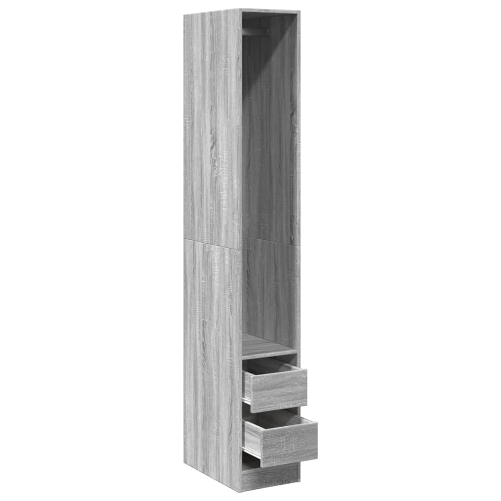 Garderobe Grå Sonoma 30x50x200 cm Træmateriale