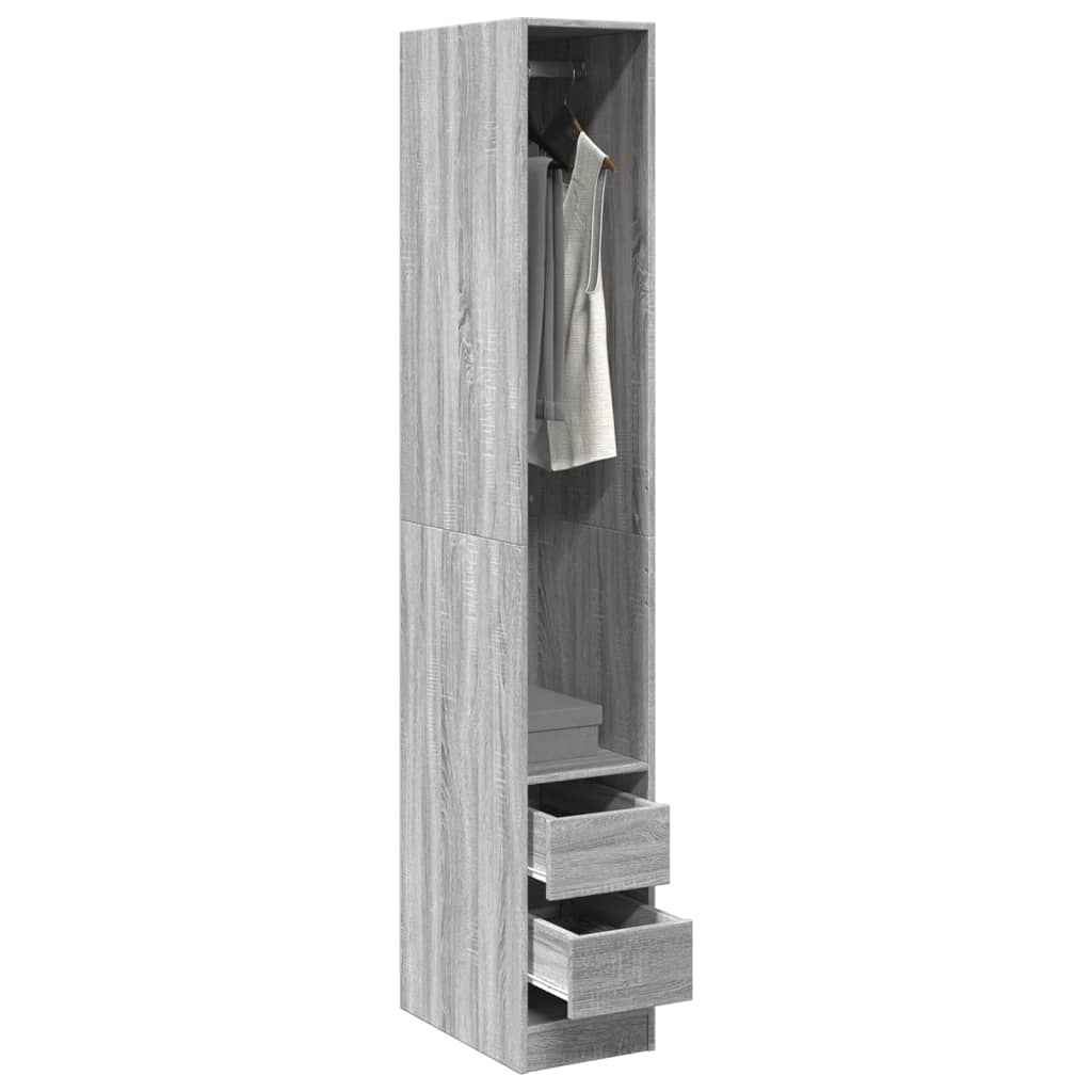 Garderobe Grå Sonoma 30x50x200 cm Træmateriale