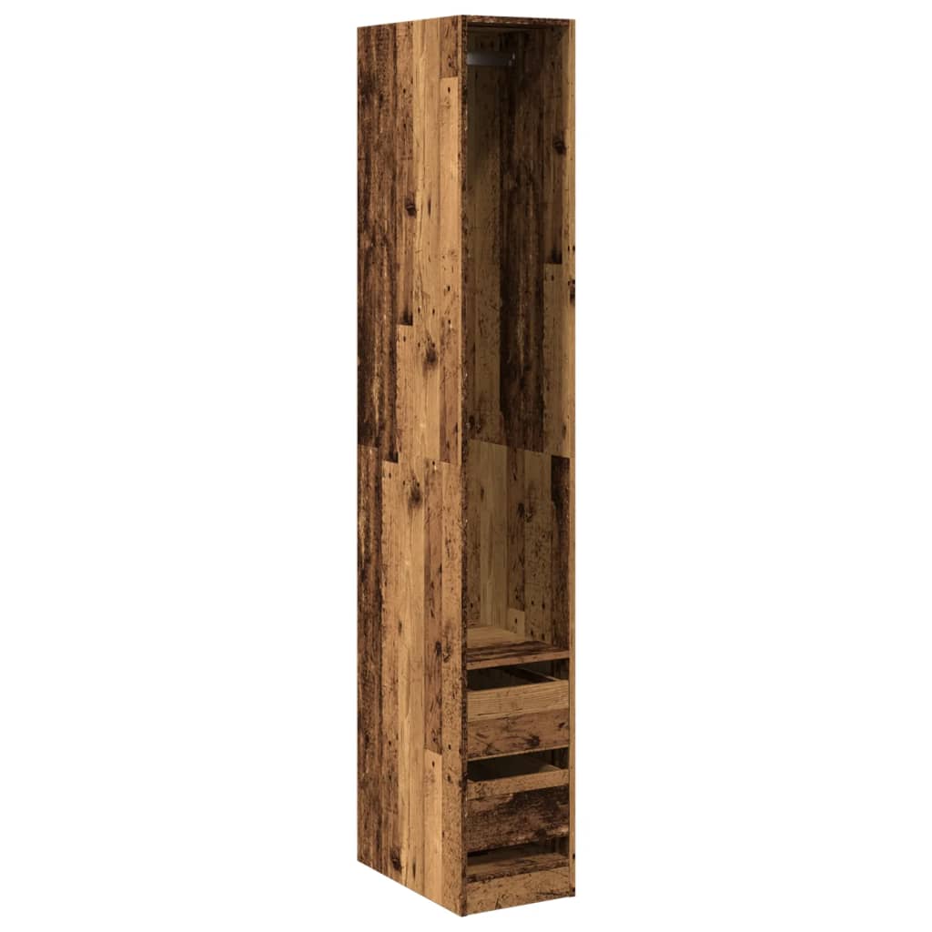 Garderobe gammelt træ look 30x50x200 cm træmateriale