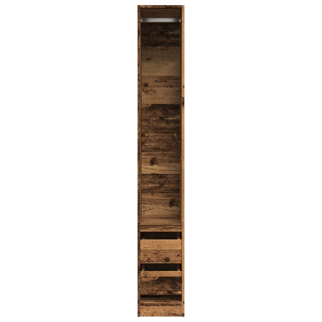 Garderobe gammelt træ look 30x50x200 cm træmateriale