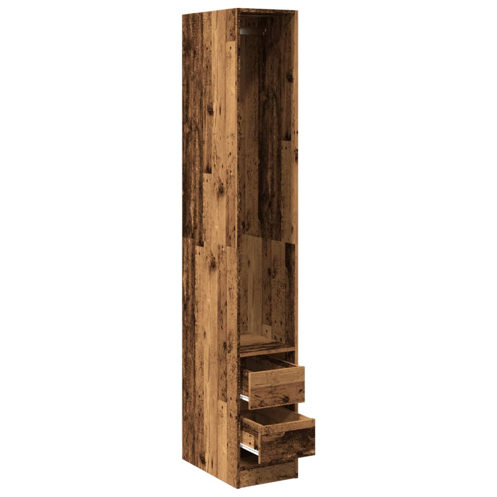 Garderobe gammelt træ look 30x50x200 cm træmateriale
