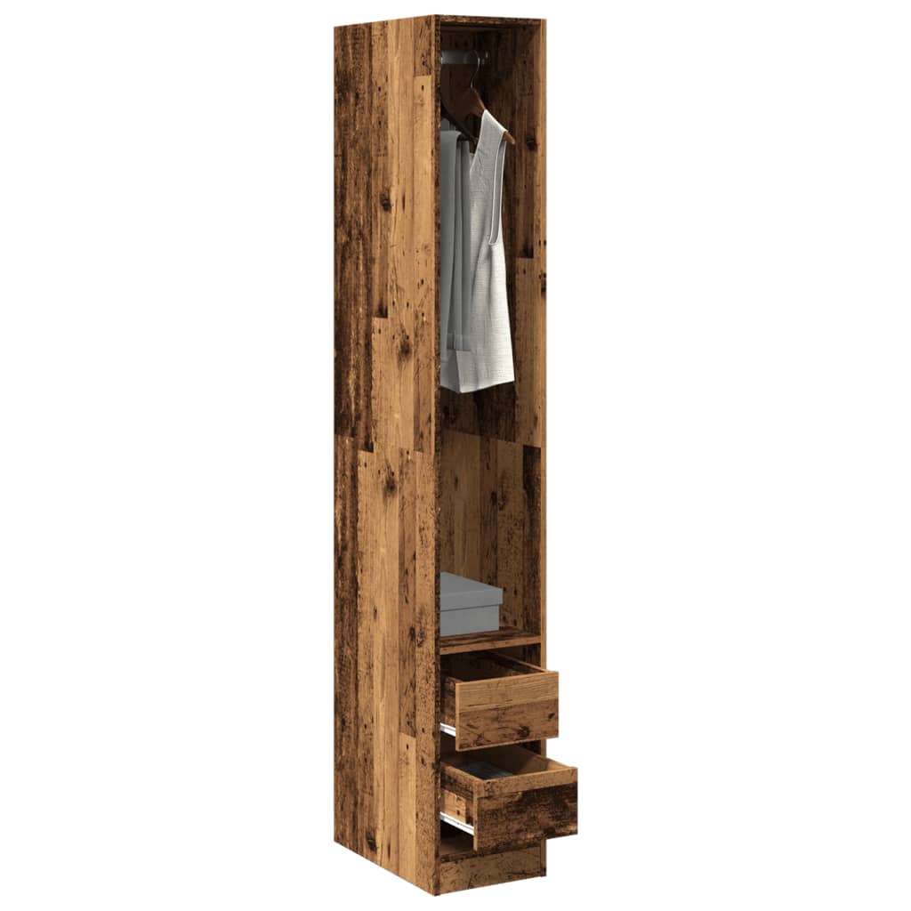 Garderobe gammelt træ look 30x50x200 cm træmateriale
