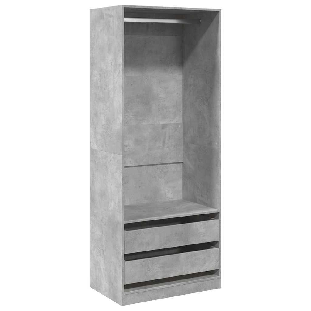 Garderobe Beton Grå 80x50x200 cm Træmateriale