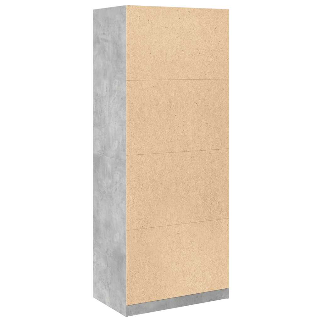 Garderobe Beton Grå 80x50x200 cm Træmateriale
