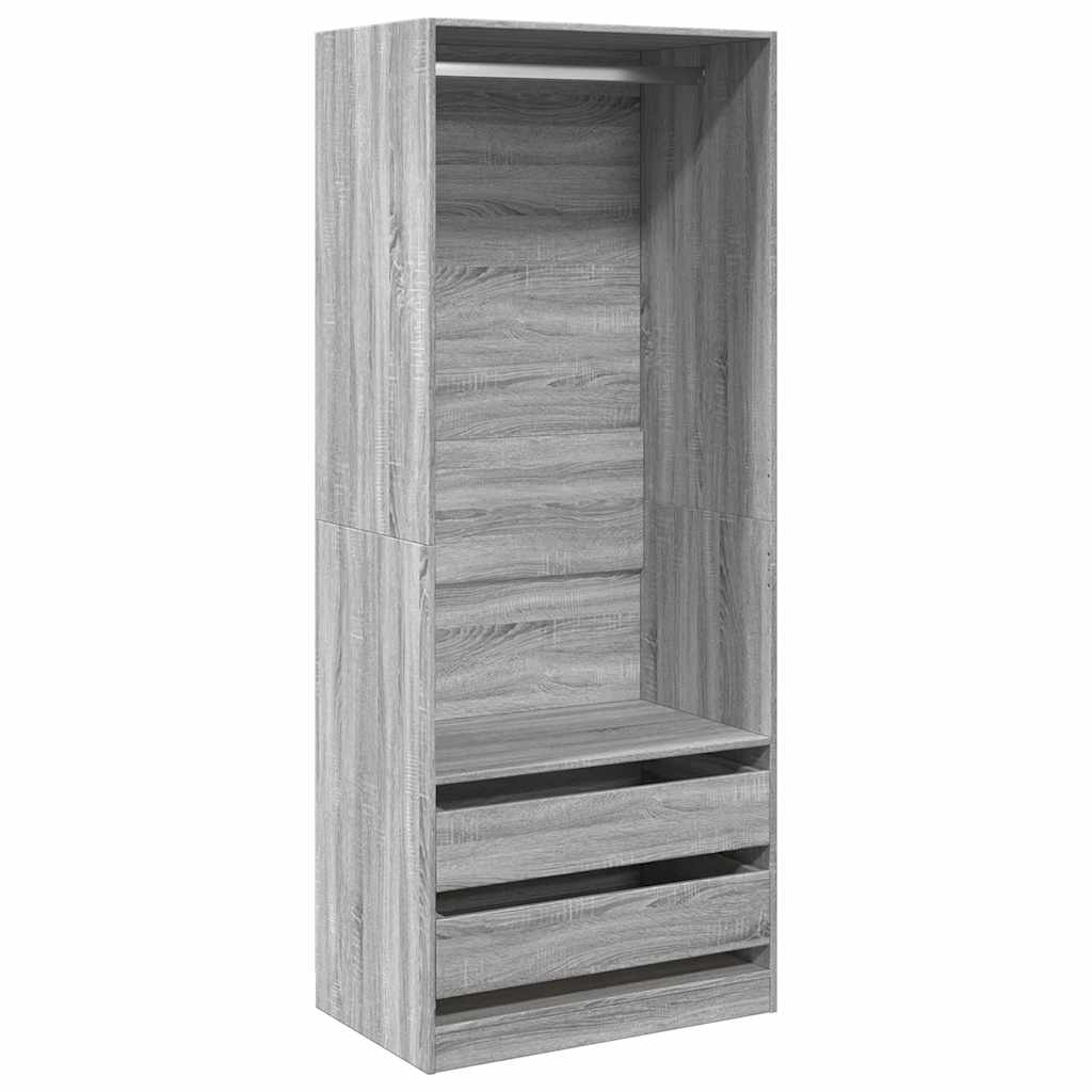 Garderobe Grå Sonoma 80x50x200 cm Træmateriale