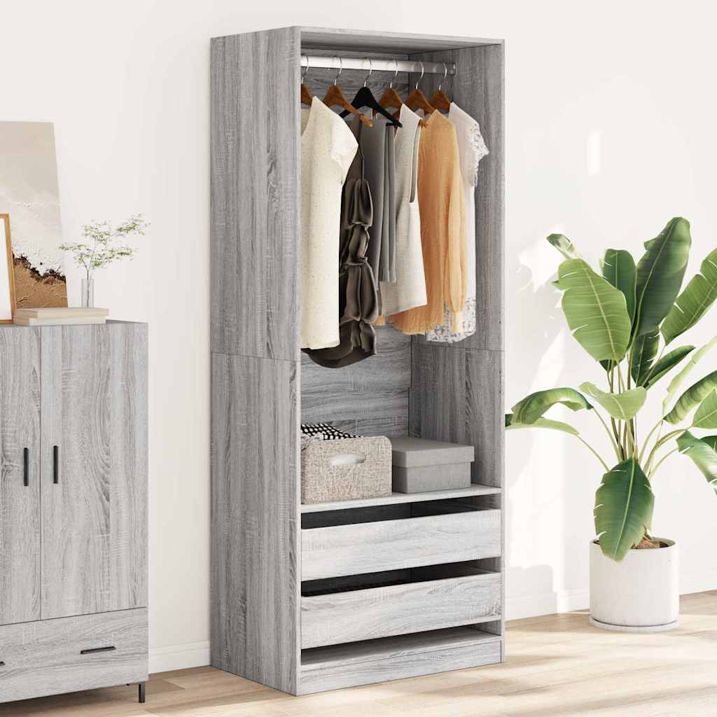 Garderobe Grå Sonoma 80x50x200 cm Træmateriale