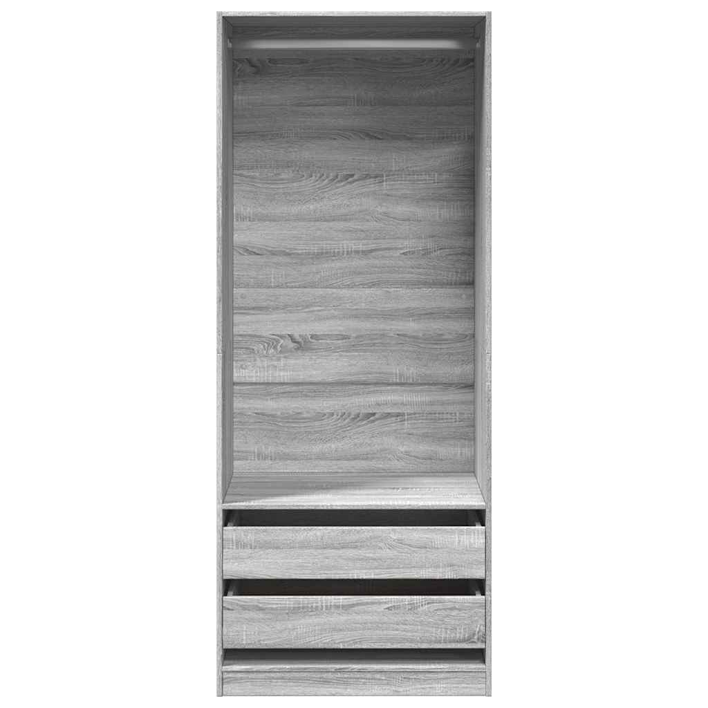Garderobe Grå Sonoma 80x50x200 cm Træmateriale
