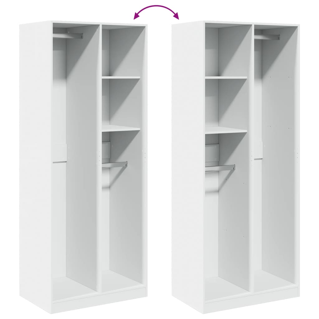 Garderobe Hvid 80x50x200 cm Træ Materiale