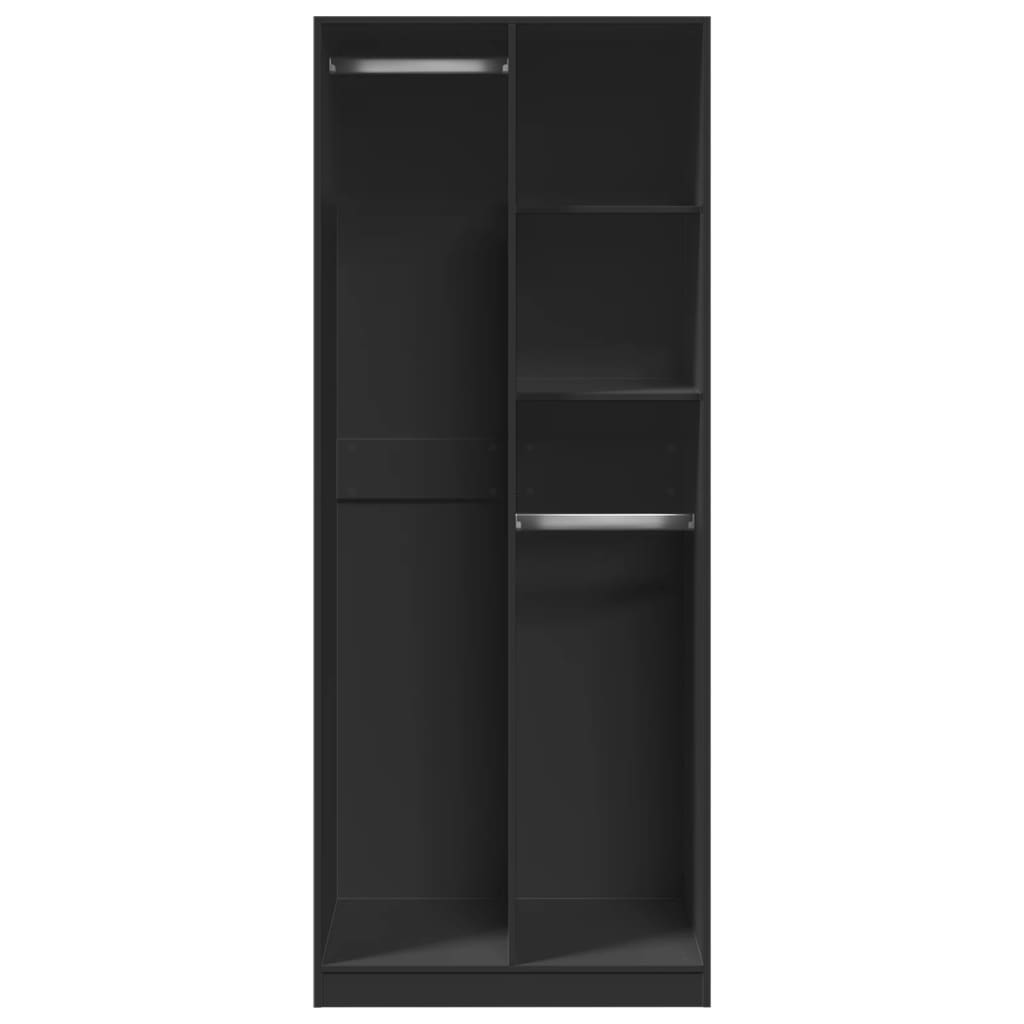 Garderobe Sort 80x50x200 cm Træ Materiale