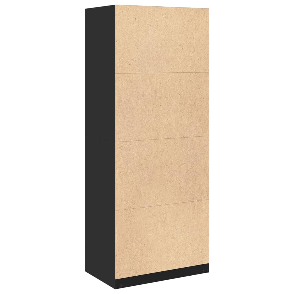 Garderobe Sort 80x50x200 cm Træ Materiale