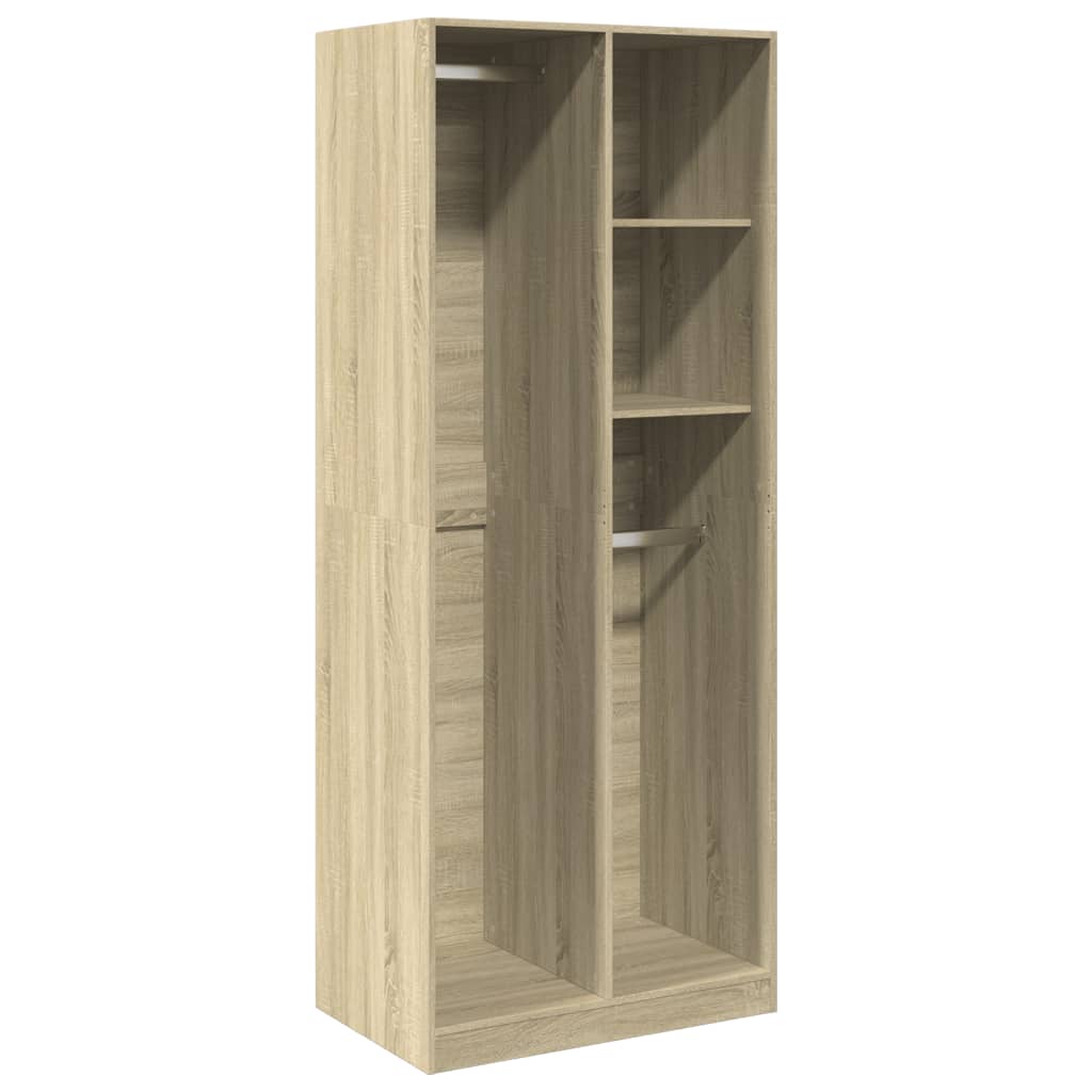 Garderobeskab Sonoma Eg 80x50x200 cm Træmateriale