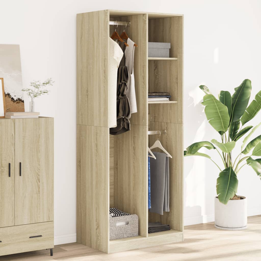 Garderobeskab Sonoma Eg 80x50x200 cm Træmateriale