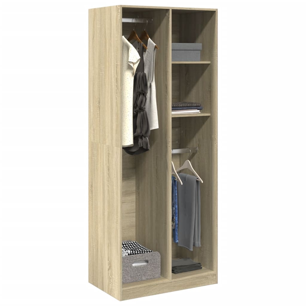 Garderobeskab Sonoma Eg 80x50x200 cm Træmateriale