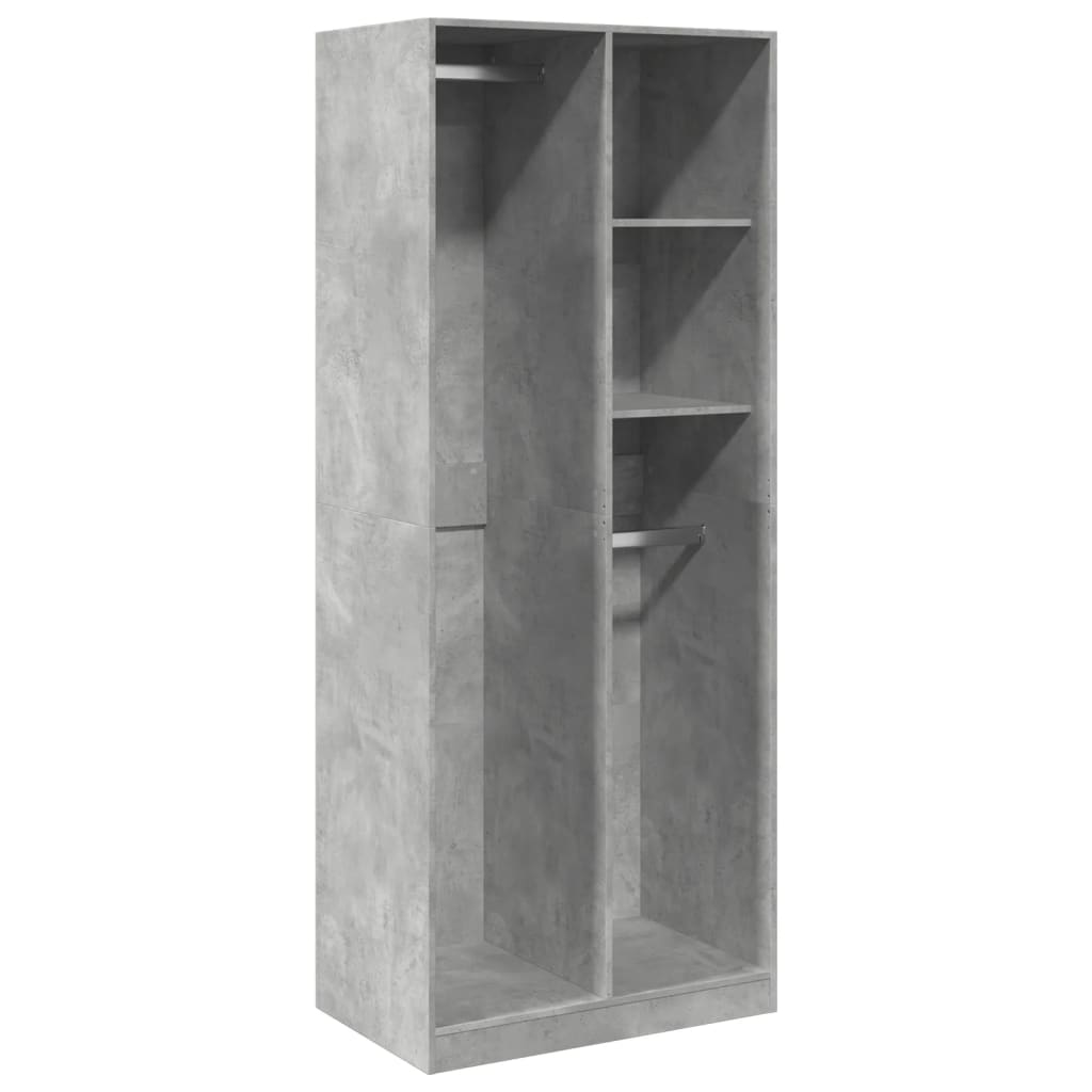 Garderobe Beton Grå 80x50x200 cm Træmateriale