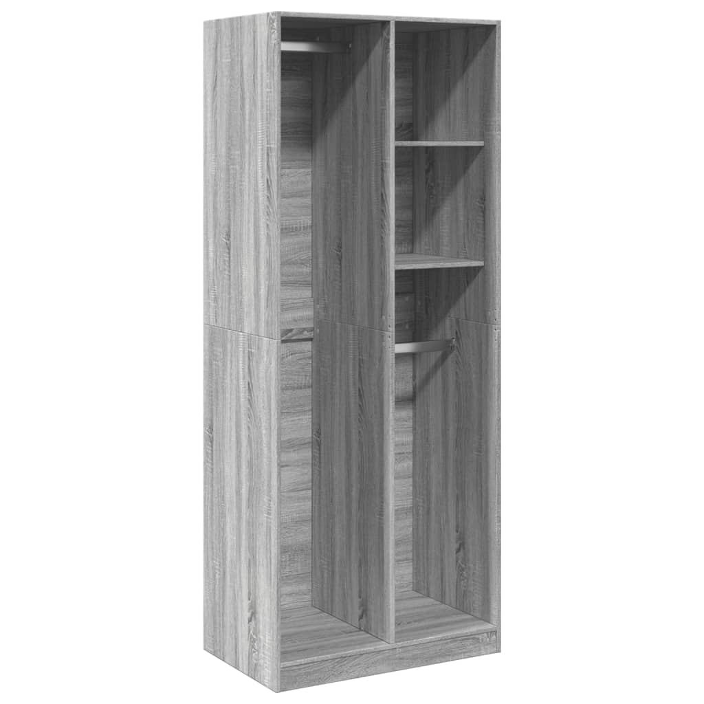 Garderobe Grå Sonoma 80x50x200 cm Træmateriale