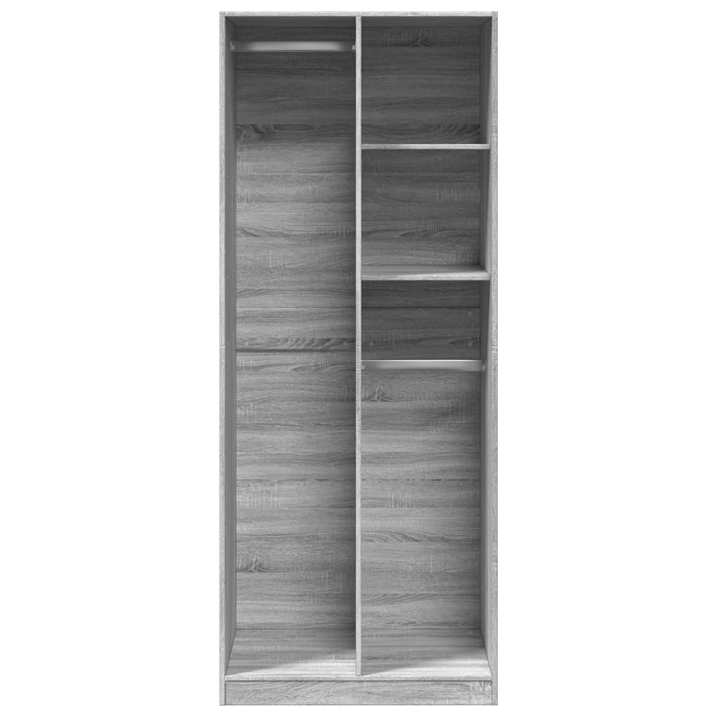 Garderobe Grå Sonoma 80x50x200 cm Træmateriale