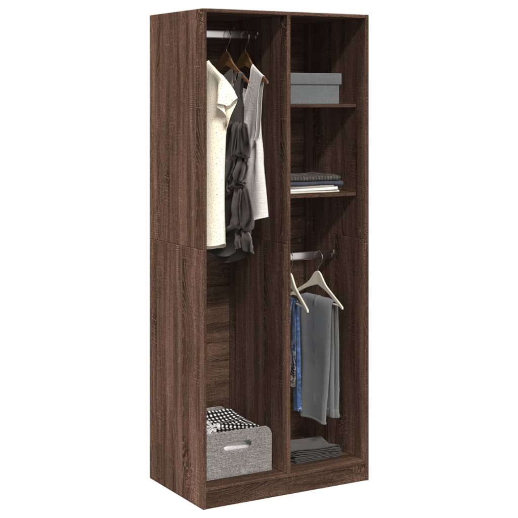 Garderobe Brun Eg Look 80x50x200 cm Træmateriale