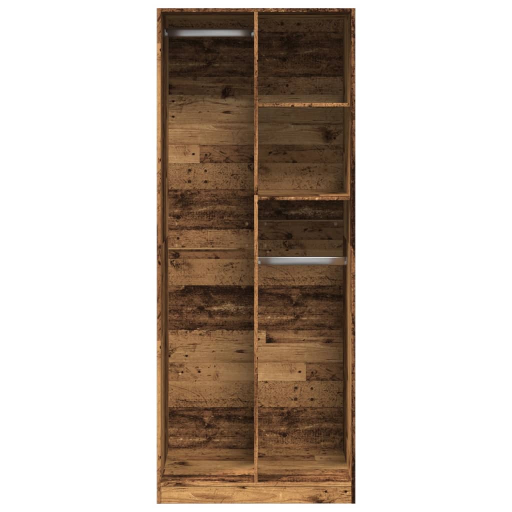 Garderobe gammelt træ look 80x50x200 cm træmateriale