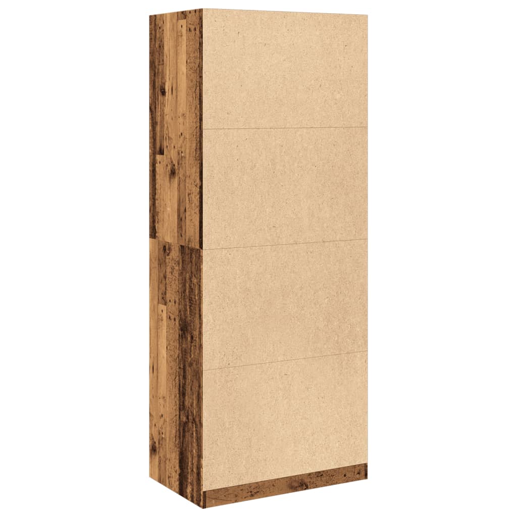 Garderobe gammelt træ look 80x50x200 cm træmateriale