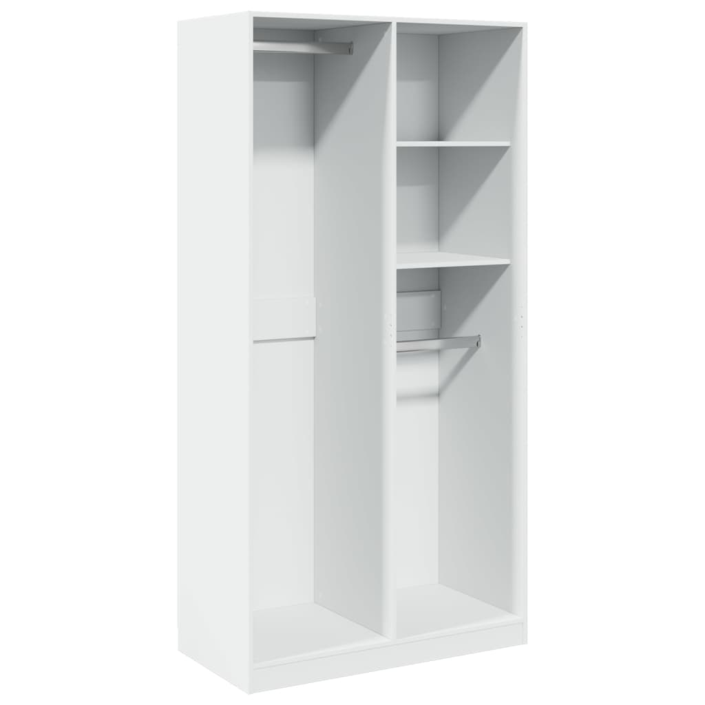 Garderobe Hvid 100x50x200 cm Træ Materiale