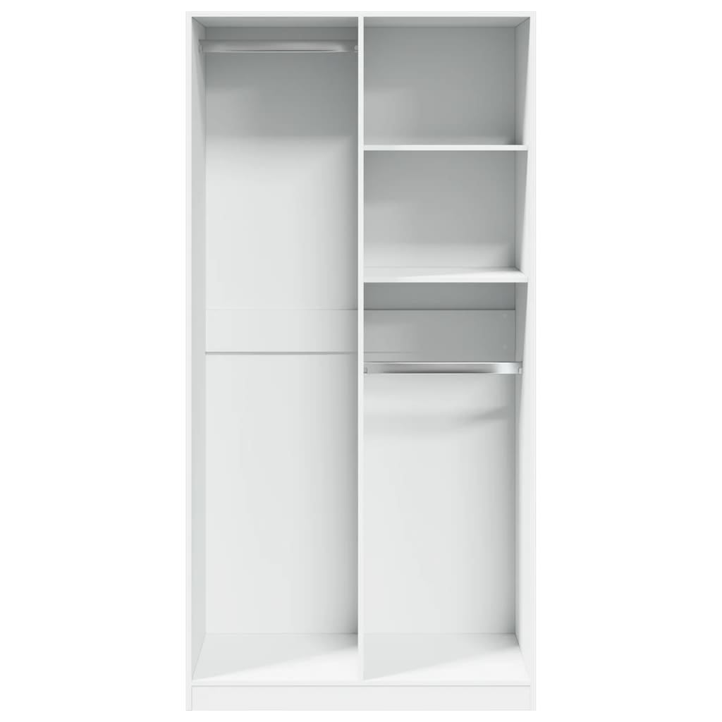 Garderobe Hvid 100x50x200 cm Træ Materiale