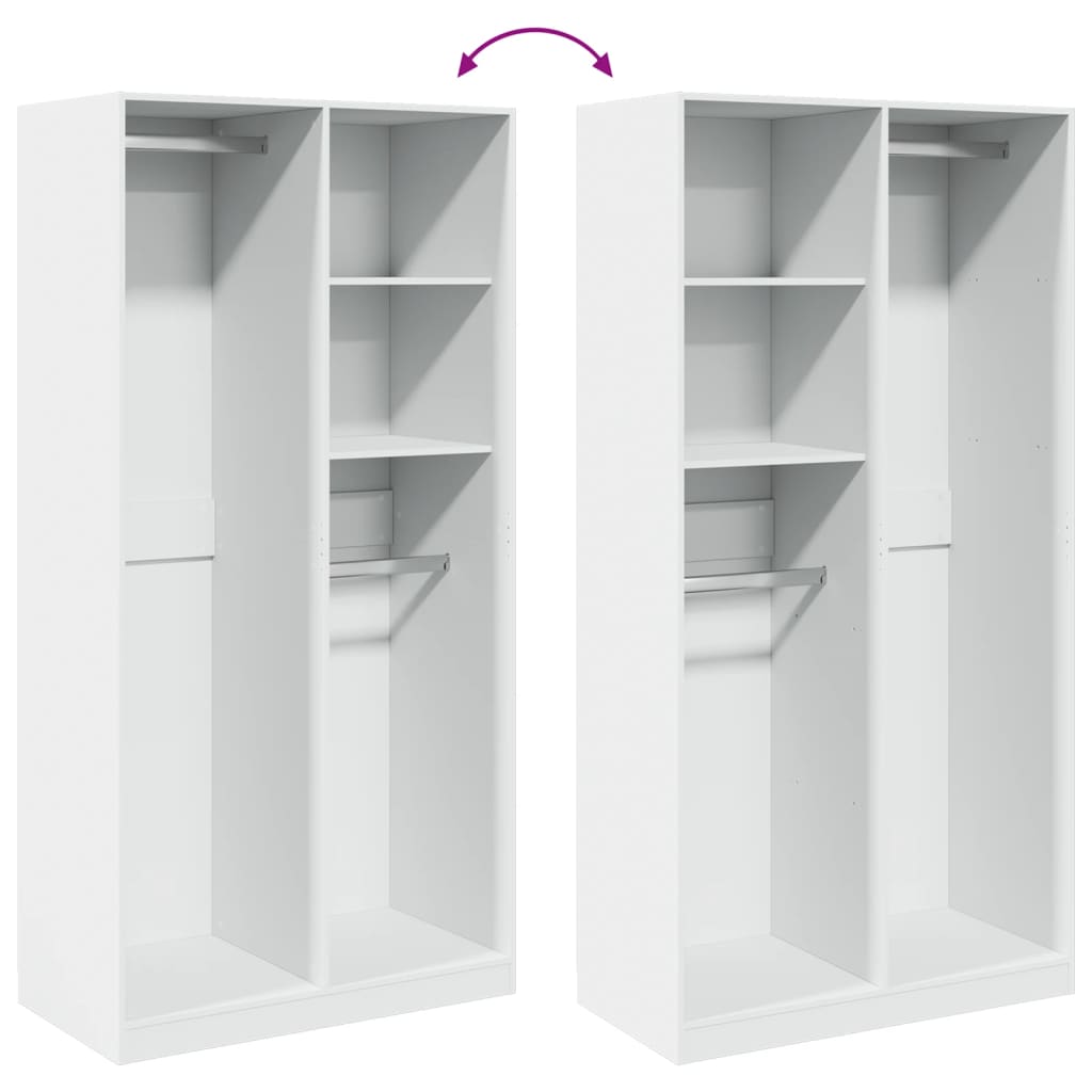 Garderobe Hvid 100x50x200 cm Træ Materiale