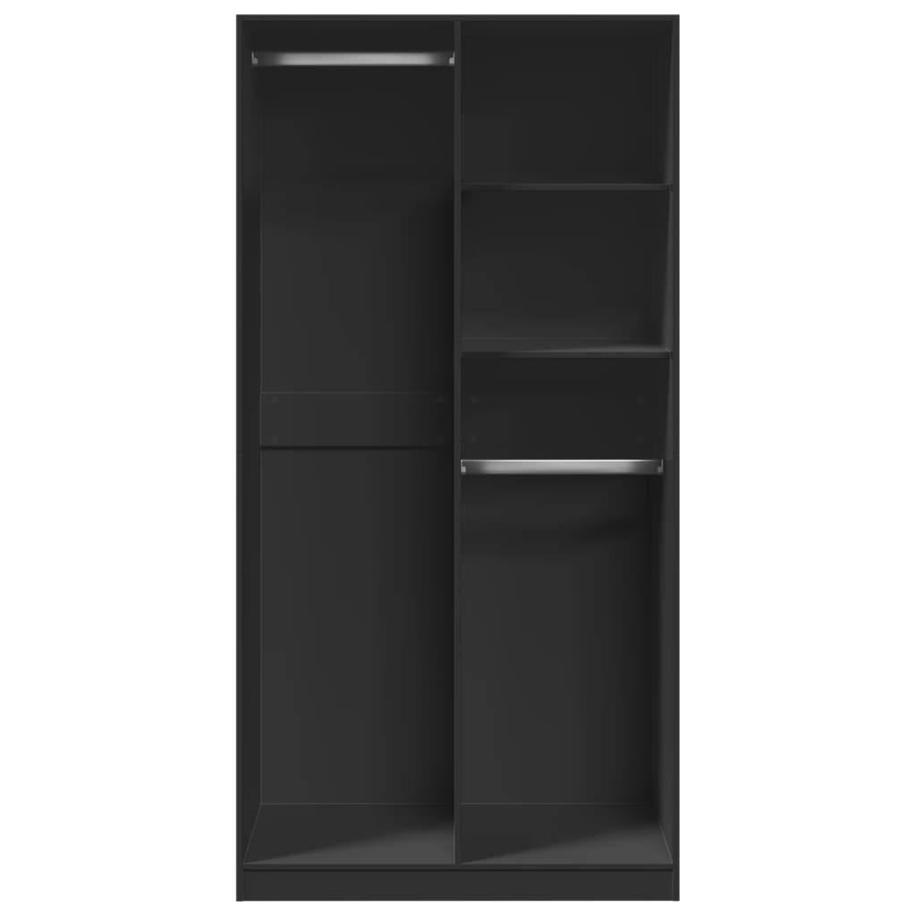 Garderobe Sort 100x50x200 cm Træ Materiale