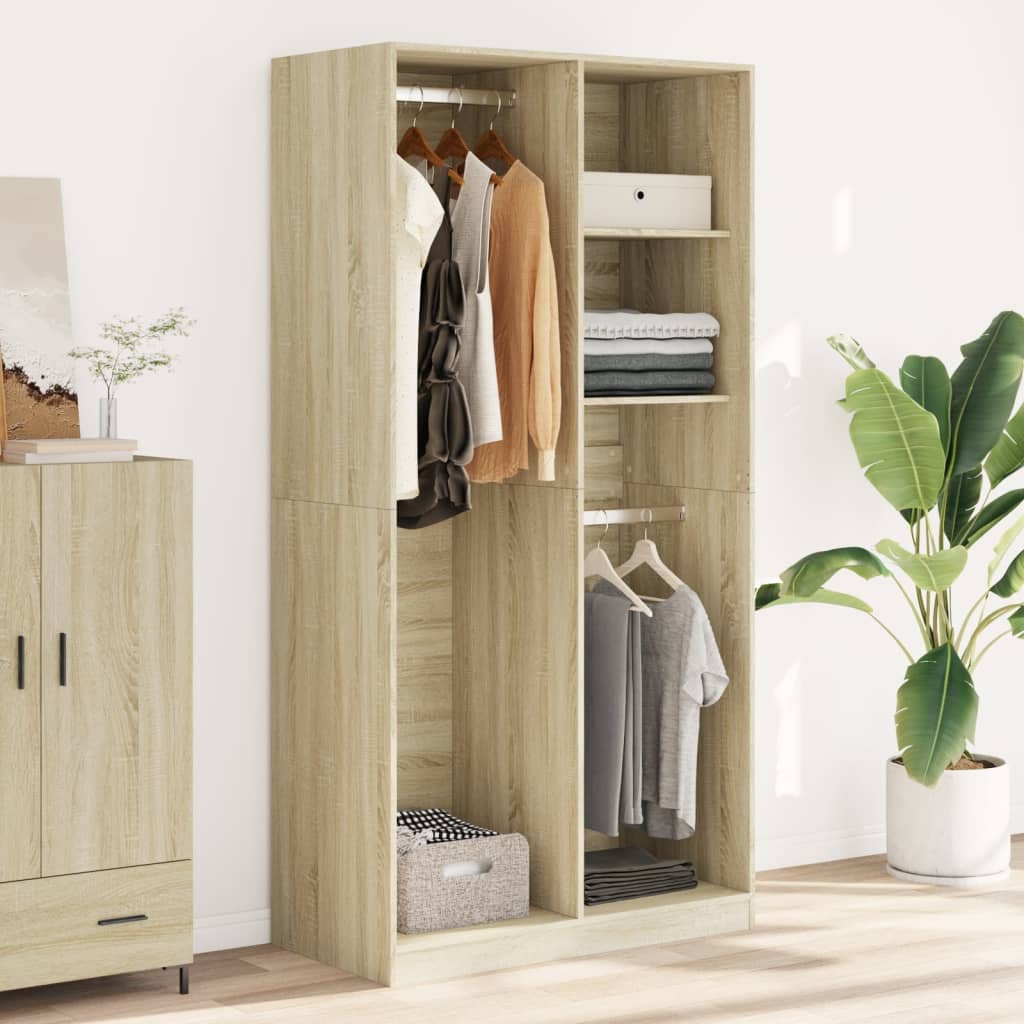 Garderobeskab Sonoma Eg 100x50x200 cm Træmateriale