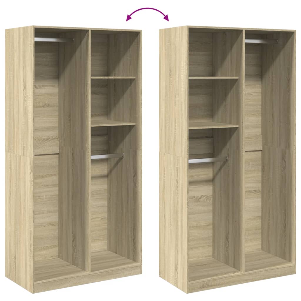 Garderobeskab Sonoma Eg 100x50x200 cm Træmateriale