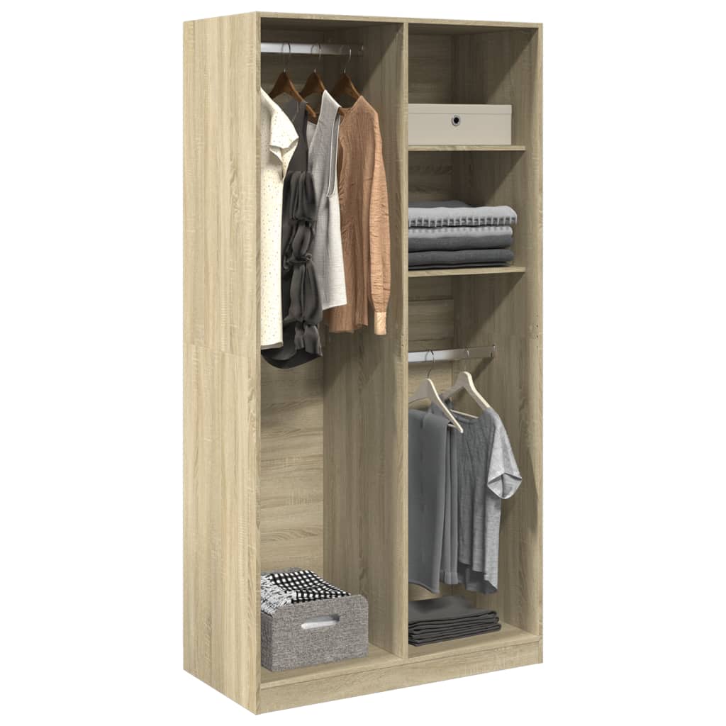 Garderobeskab Sonoma Eg 100x50x200 cm Træmateriale