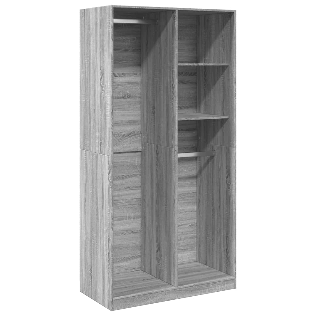 Garderobe Grå Sonoma 100x50x200 cm Træmateriale