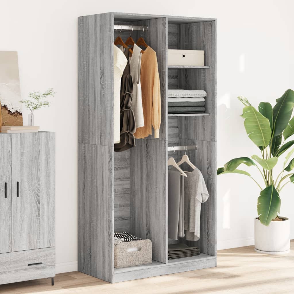 Garderobe Grå Sonoma 100x50x200 cm Træmateriale