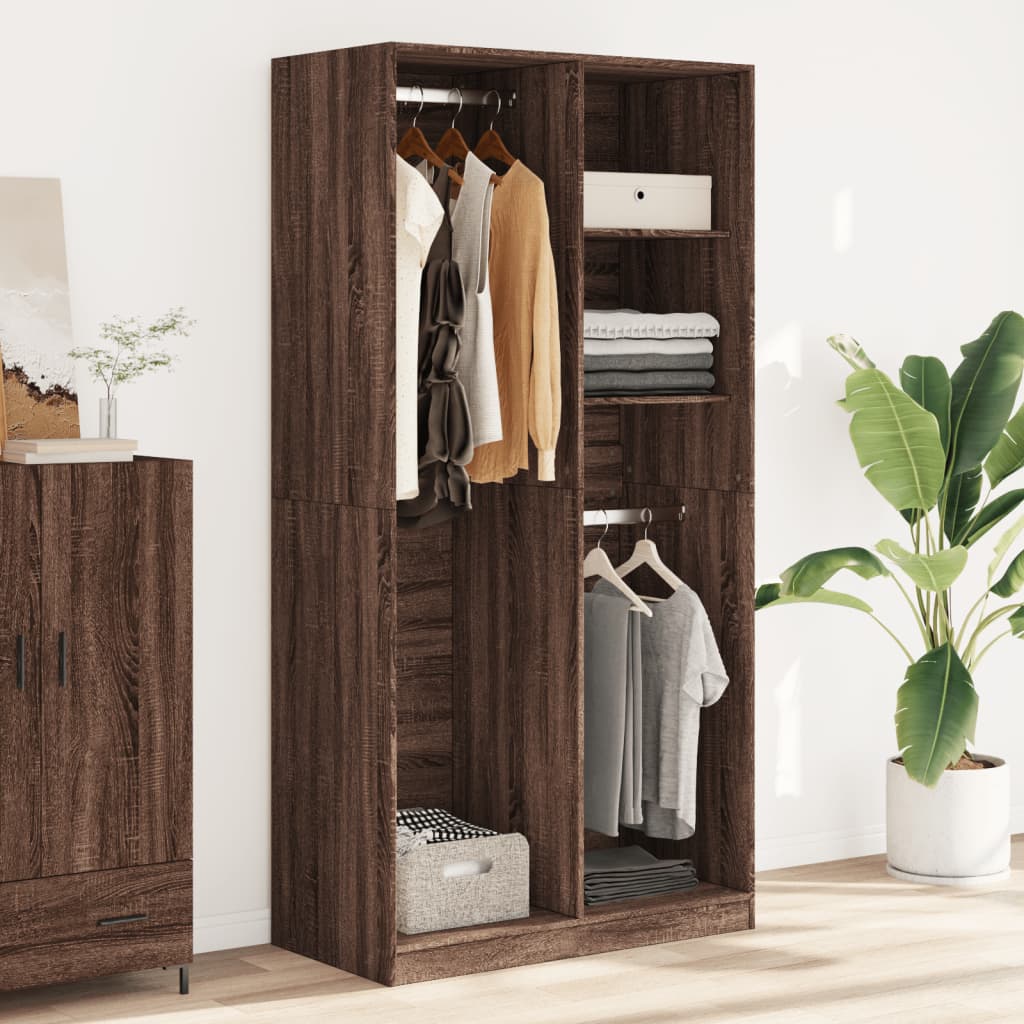 Garderobe Brun Eg Look 100x50x200 cm Træmateriale