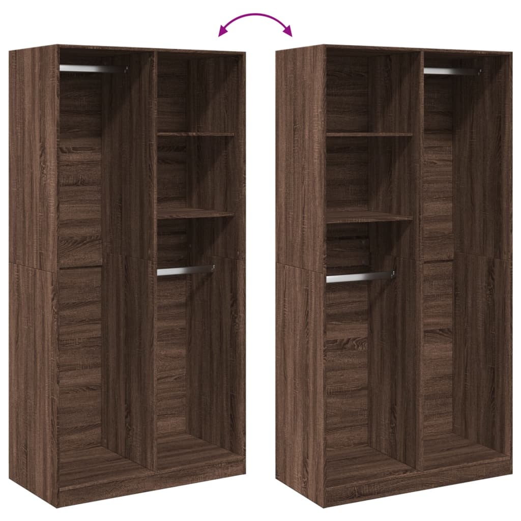 Garderobe Brun Eg Look 100x50x200 cm Træmateriale