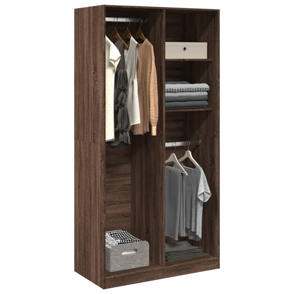 Garderobe Brun Eg Look 100x50x200 cm Træmateriale