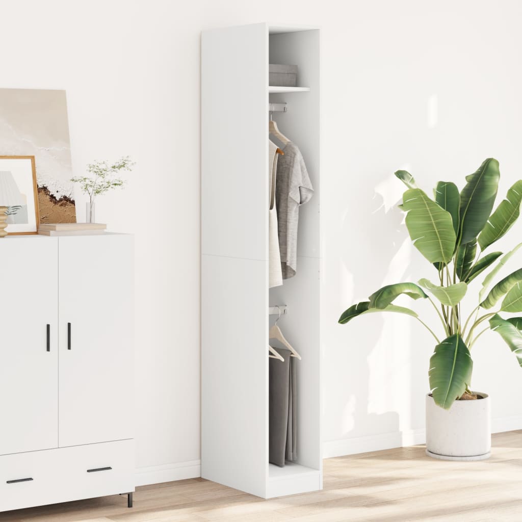 Garderobe Hvid 30x50x200 cm Træ Materiale
