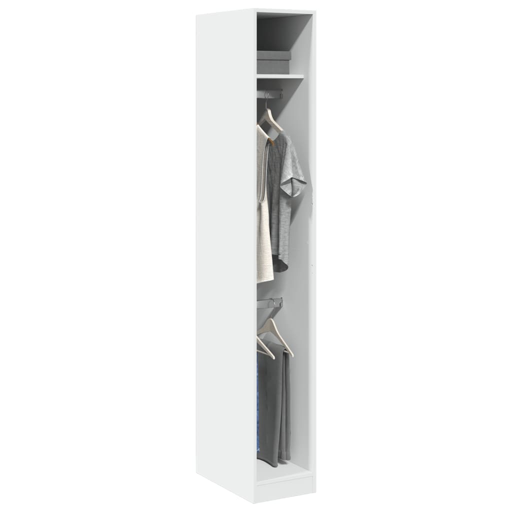 Garderobe Hvid 30x50x200 cm Træ Materiale