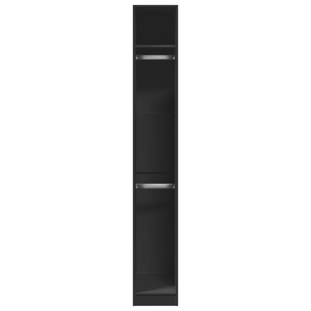 Garderobe Sort 30x50x200 cm Træ Materiale