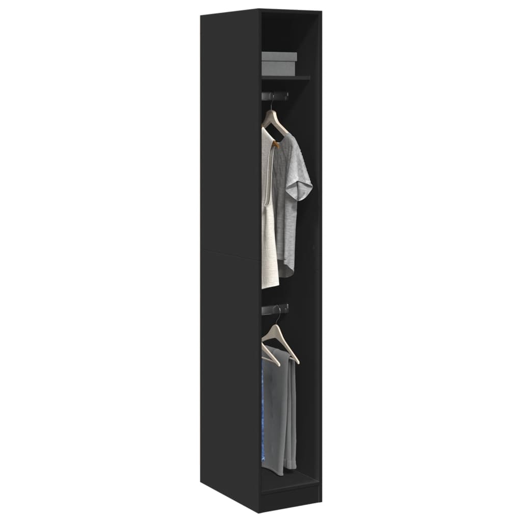 Garderobe Sort 30x50x200 cm Træ Materiale