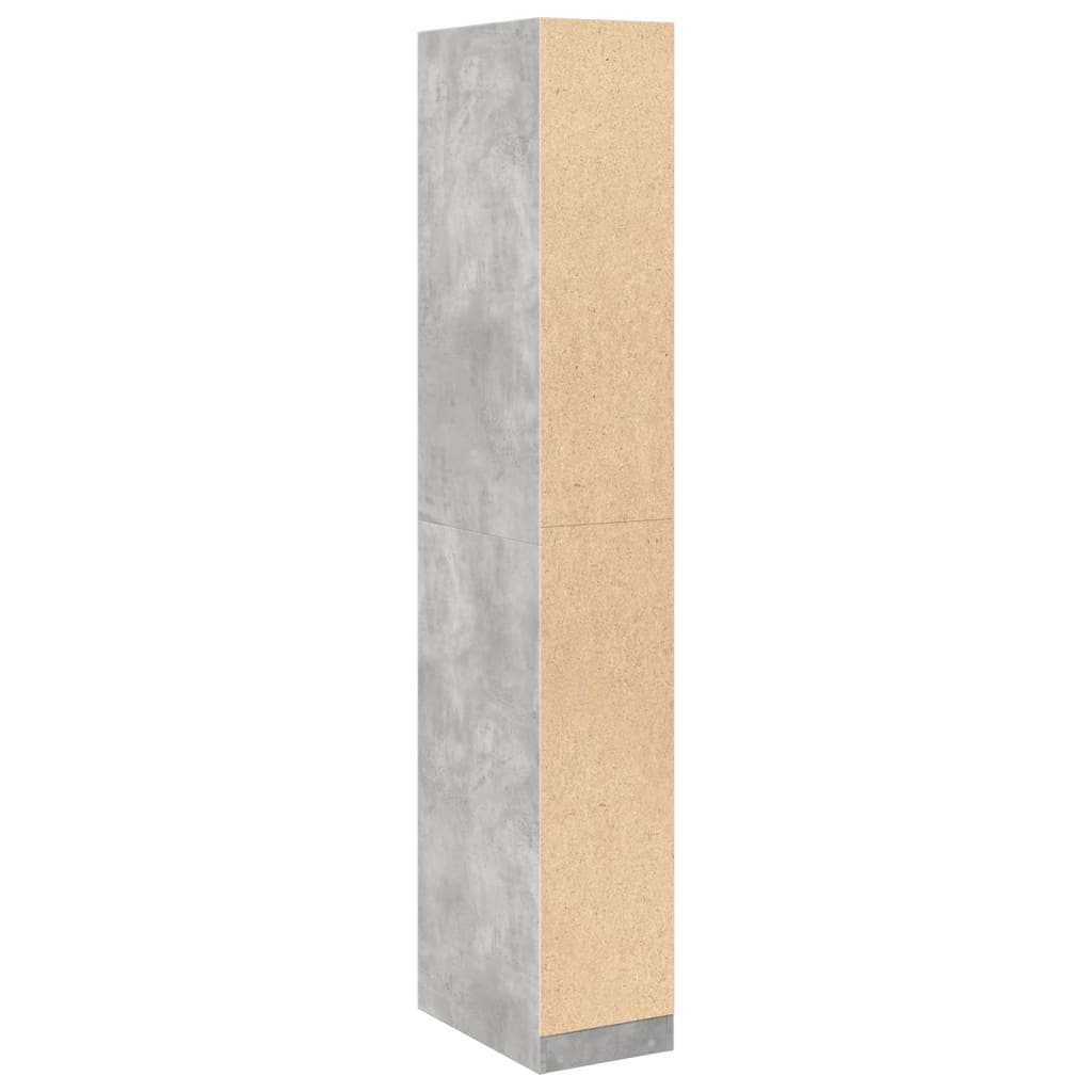 Garderobe Beton Grå 30x50x200 cm Træmateriale