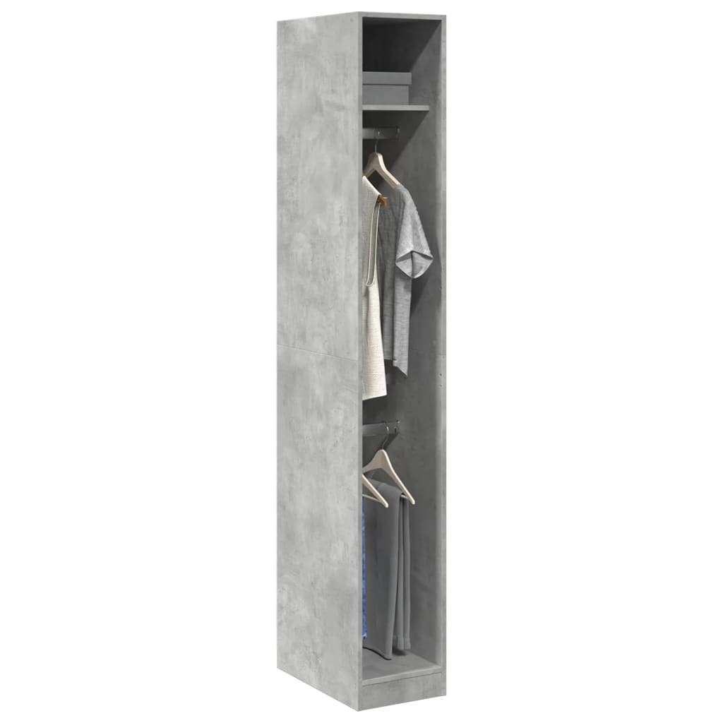 Garderobe Beton Grå 30x50x200 cm Træmateriale