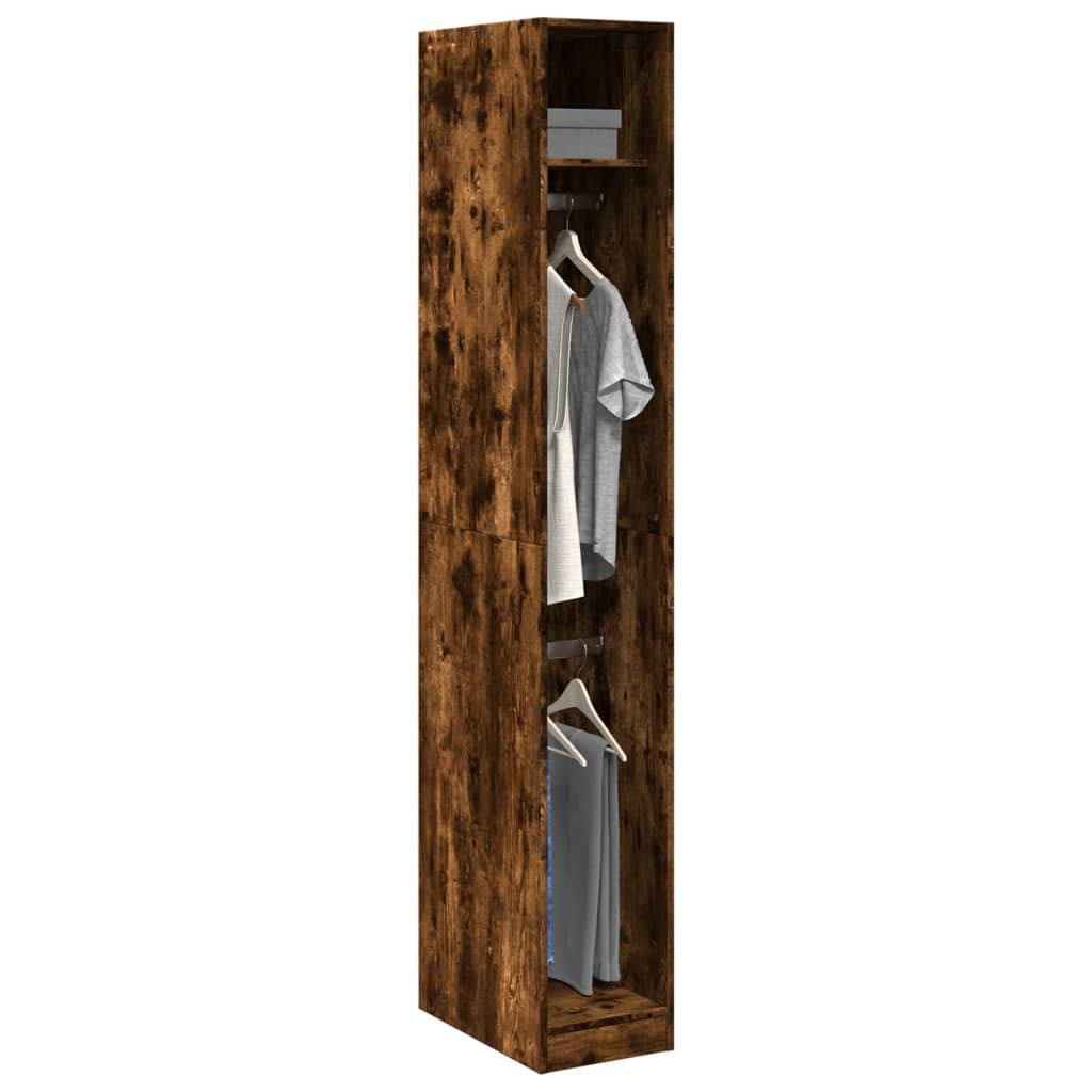 Garderobe røget eg 30x50x200 cm træmateriale