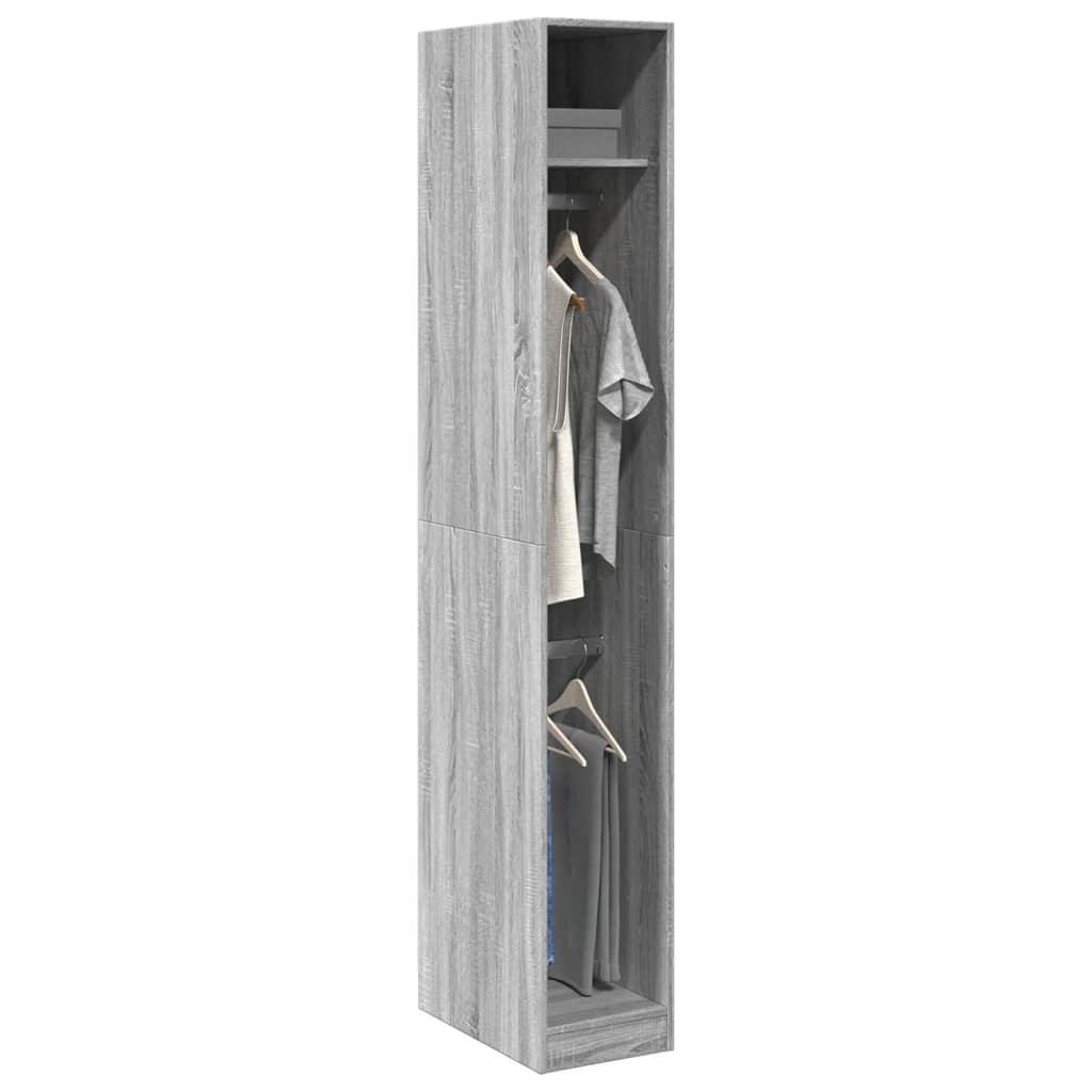 Garderobe Grå Sonoma 30x50x200 cm Træmateriale