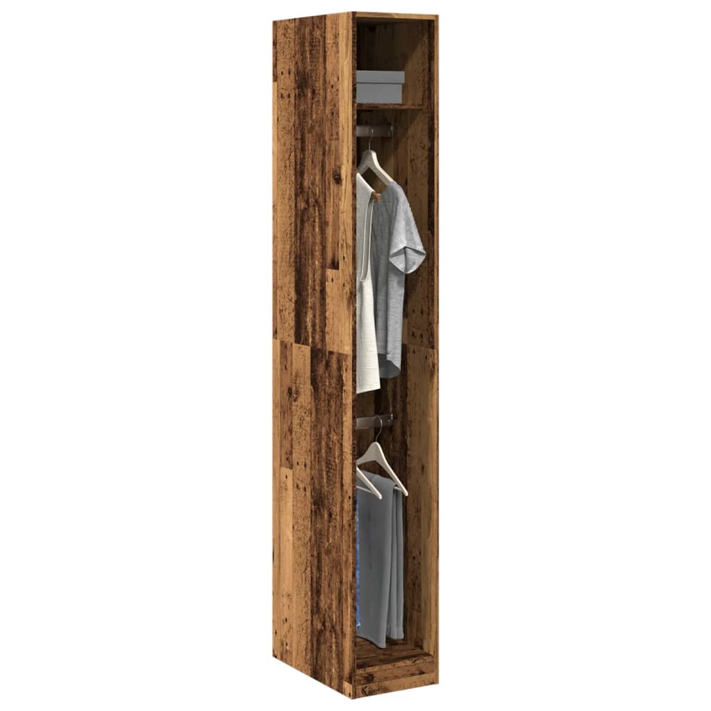 Garderobe gammelt træ look 30x50x200 cm træmateriale