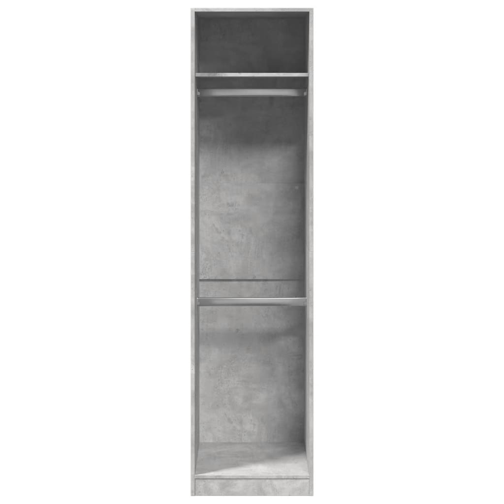 Garderobe Beton Grå 50x50x200 cm Træ Materiale
