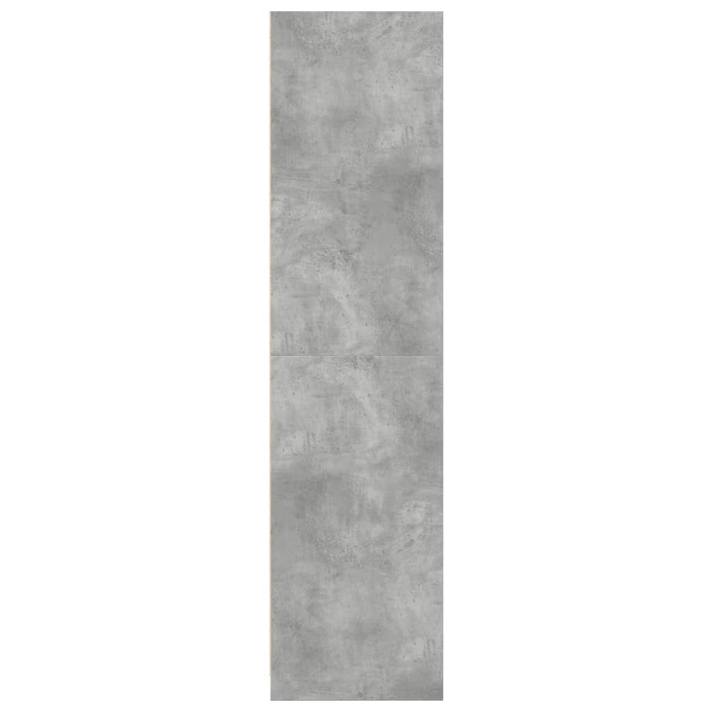 Garderobe Beton Grå 50x50x200 cm Træ Materiale